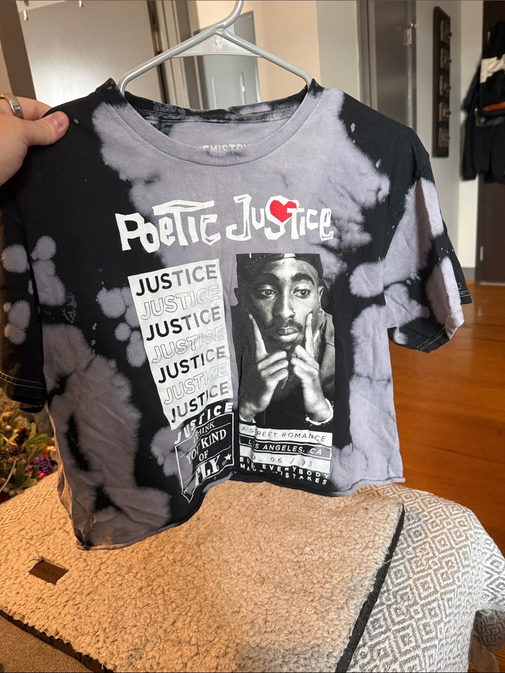 Target Black and Gray Tie-Dye Graphic Crop Tee